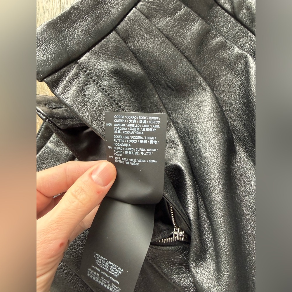 YSL Saint Laurent $3250 pleated lamb leather pants - Picture 8 of 9